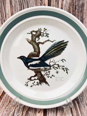 Portmeirion Birds of Britain Magpie Bird Dinner Plate Vintage 70s